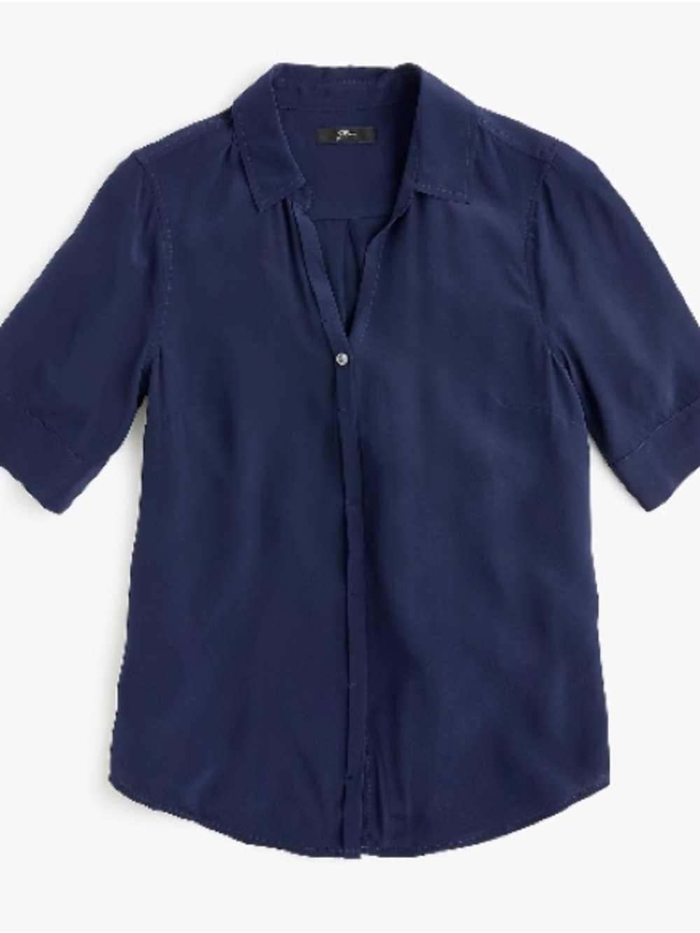 J. Crew  Short-sleeve button-up shirt in black silk Size Small